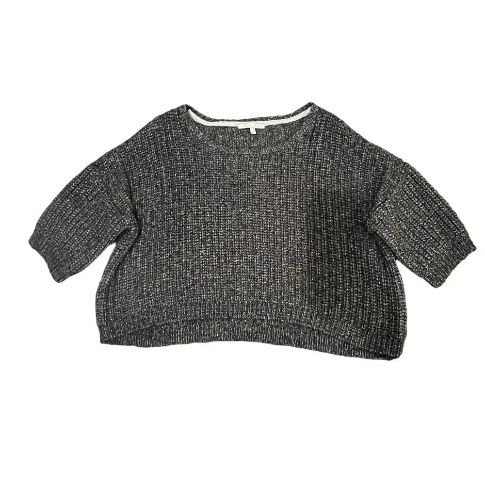 Victoria's Secret Gray Wool Blend Short Sleeve Knit Pullover Sweater - Medium‎